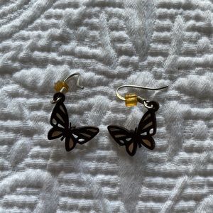 Wooden butterfly earrings